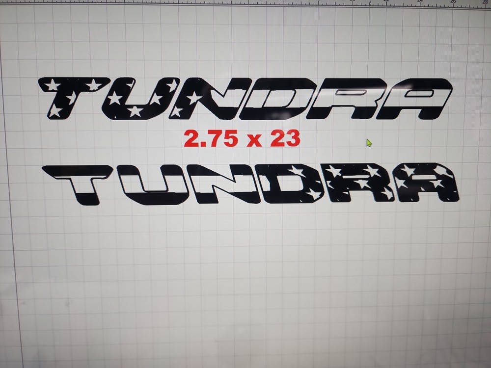 Compatible with Toyota Tundra .. Flag Bed Logos. VINYL Graphic. Both Sides