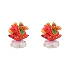 2 Count Zodiac Ornaments Horse Statue Decoration Cute Figurines