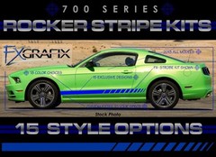 2013 – 2014 Ford Mustang Split Strobe Side Rocker Stripe Top Quality Stripes