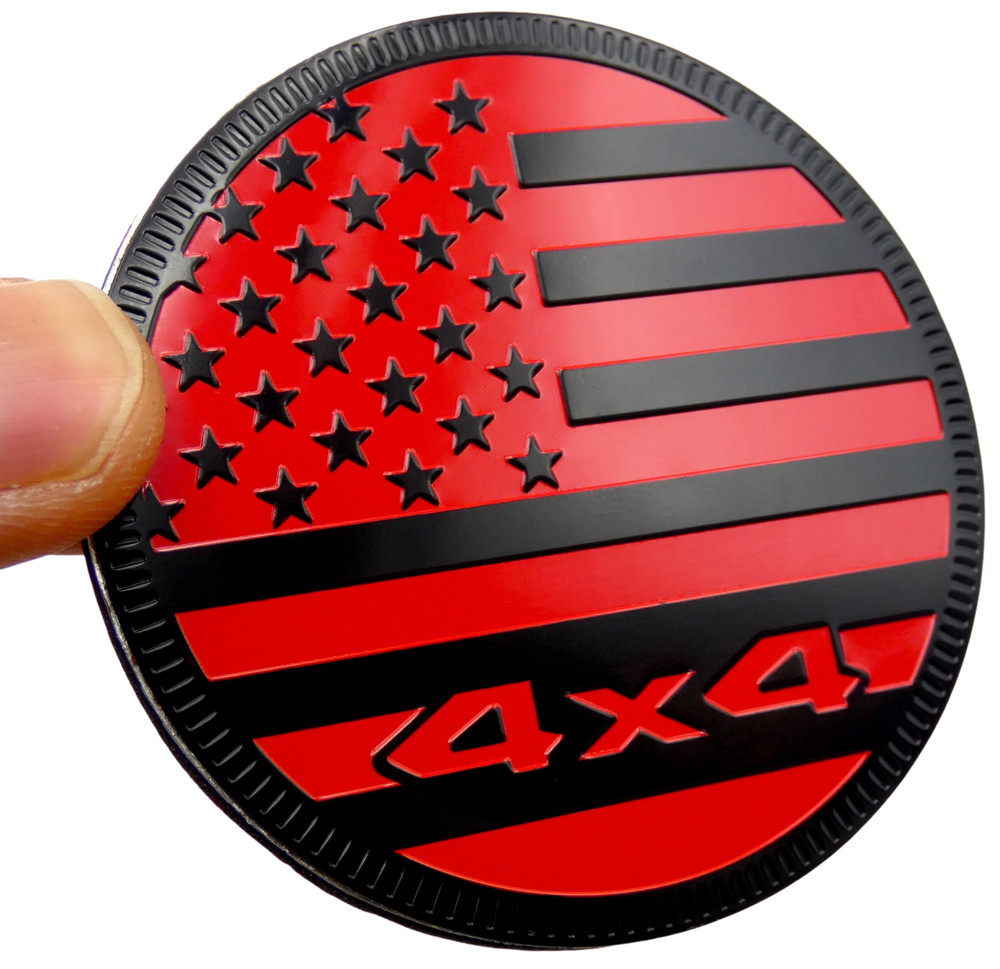 1pc Black/Red American Flag Sticker Decal Emblem 4×4 Badge Auto Fender 6cm 2.36″