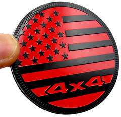 1pc Black/Red American Flag Sticker Decal Emblem 4×4 Badge Auto Fender 6cm 2.36″