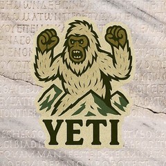 The Yeti Decal Cryptid Retro Sticker Car Truck Window Bumper DieCut Vinyl Decals