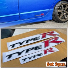 JDM Style Type R Side & Rear Sticker Set 3pc For Honda Civic FD Sports Black Red