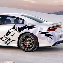 2pcs Door Side Running Wolf Car Stickers Universal For Pickup Vehicle Truck USA