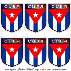 CUBA Cuban Shield 40mm (1.6″) Vinyl Stickers Decals x6
