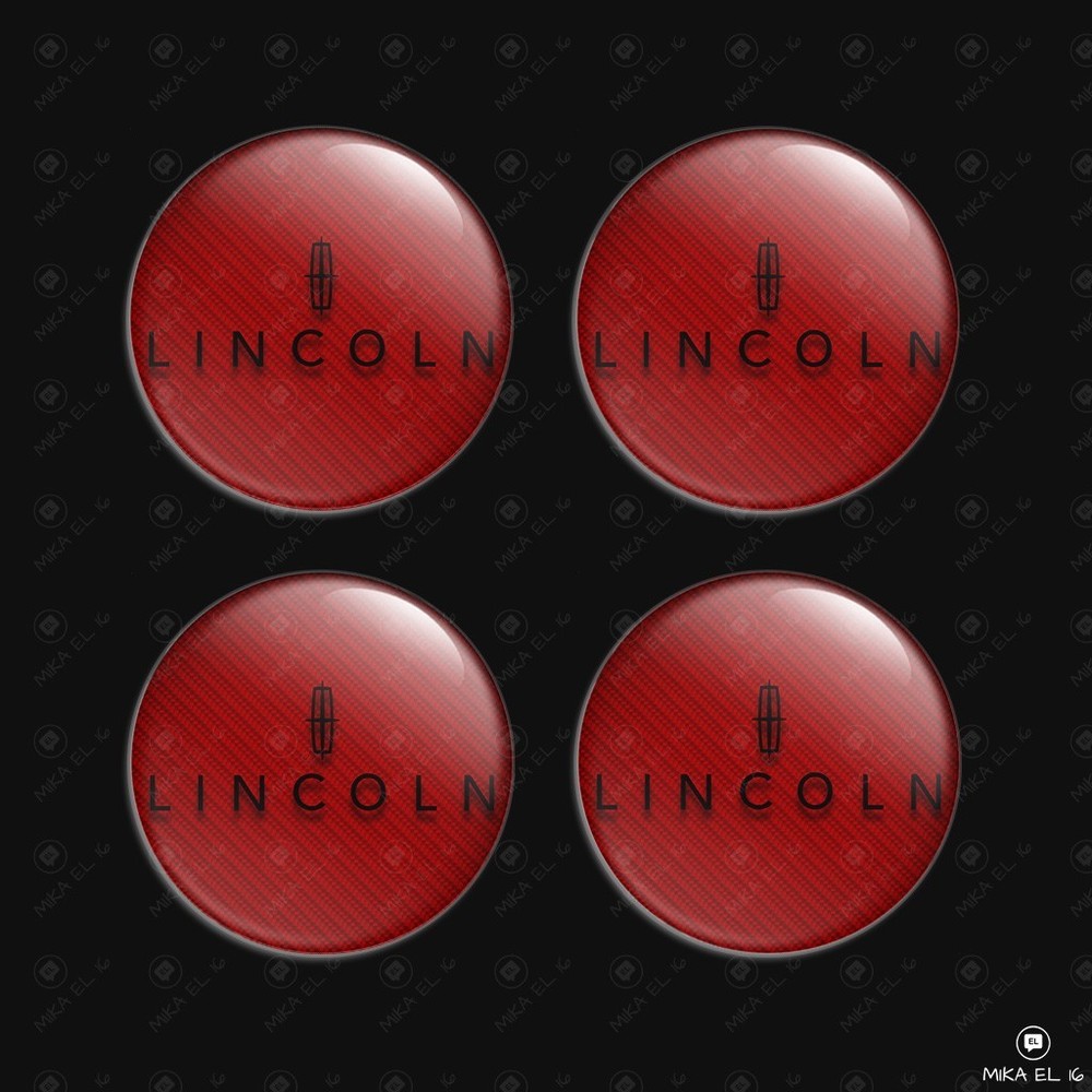 Lincoln Wheel Center Cap Decals 4pcs 3D Domed Resin Sticker Emblems