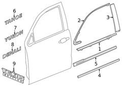 Genuine GM Front Driver Side Door Window Frame Rear Applique 84263144