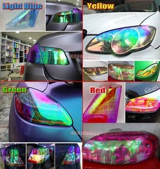Glossy Car Chameleon Mirror Headlight Taillight Vinyl Wrap Tint Tape Sticker CF