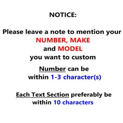 White Number Letter Model Sticker Glossy Matte Magnet Custom x2 Autocross Track