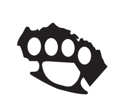 4x Brass Knuckles, JDM,AUDI, VW, FUNNY, TURBO, Car Stickers 4 in x .5 in
