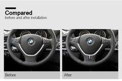 For BMW X5 X6 E70 E71 Car Steering Wheel Cover Carbon Fibre M Emblem Stickers
