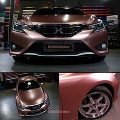 Stretch Car Metal Satin Chrome Glitter Pearl Metal Vinyl Wrap Sticker Rose Gold