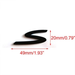 Red/Black/Silver S Leter Badge Sticker Rear Trunk Tailgate Emblem Decor