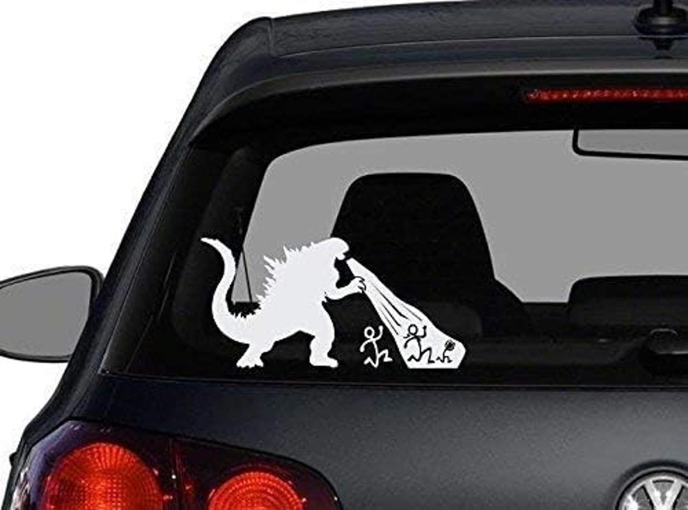 Godzilla Attacks Save Your Family Vinyl Decal Sticker 6″ Inch