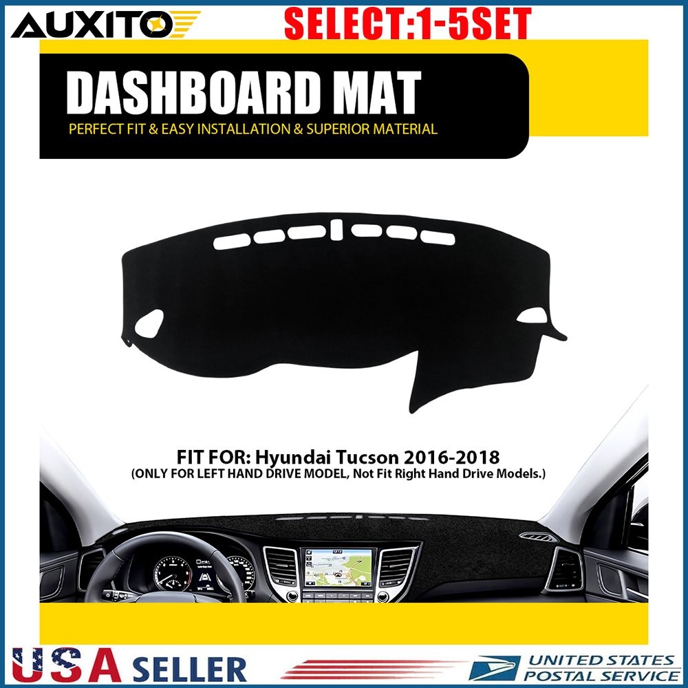 For Hyundai Tucson 16-18 Car Dashboard Cover Mat Pad Interior Black Protect 1-5X