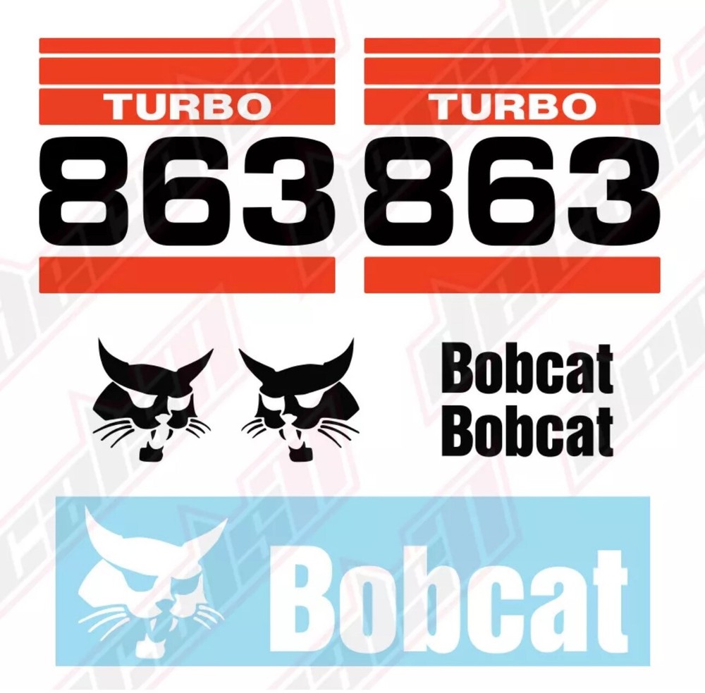 Bobcat 863 Turbo Skid Steer Set Vinyl Decal Sticker free shipping