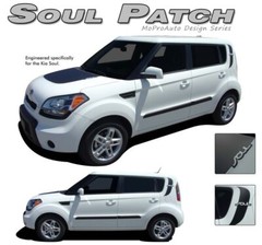 Original Hood & Rear Side Stripe Vinyl Graphic Decal for Kia Soul by MoProAuto