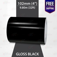 GLOSS BLACK 4″ PIN STRIPE Car Model Motorcycle Decal TAPE Vinyl Sticker 102mm