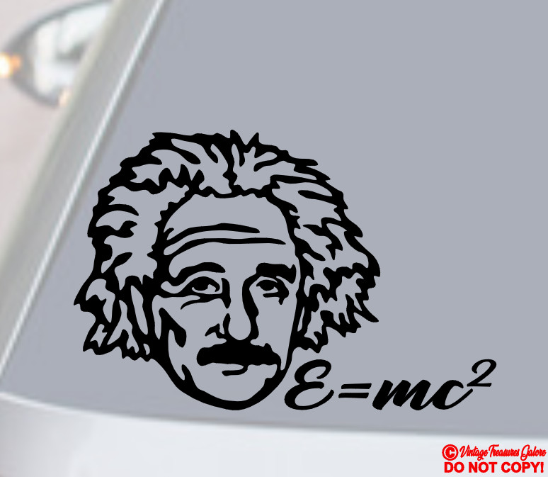 ALBERT EINSTEIN E=MC2 Vinyl Decal Sticker Car Truck Rear Window Bumper SCIENTIST