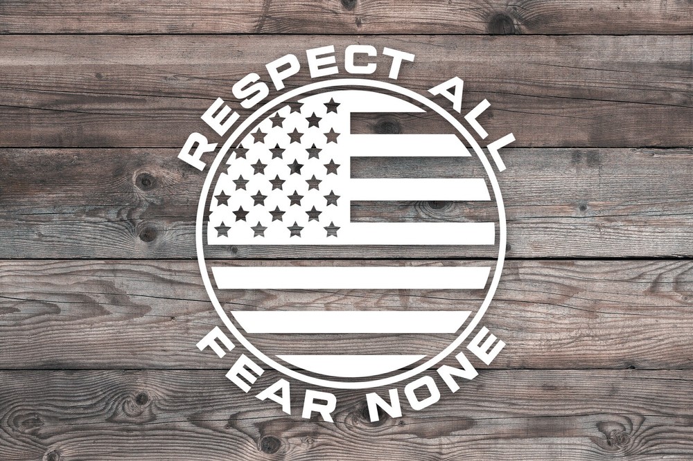 Respect All Fear None Circular American Flag Decal Sticker Vinyl Graphics