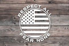Respect All Fear None Circular American Flag Decal Sticker Vinyl Graphics