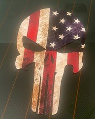 Punisher Skull Sticker American Flag USA Sniper Bumpersticker Gloss Vinyl