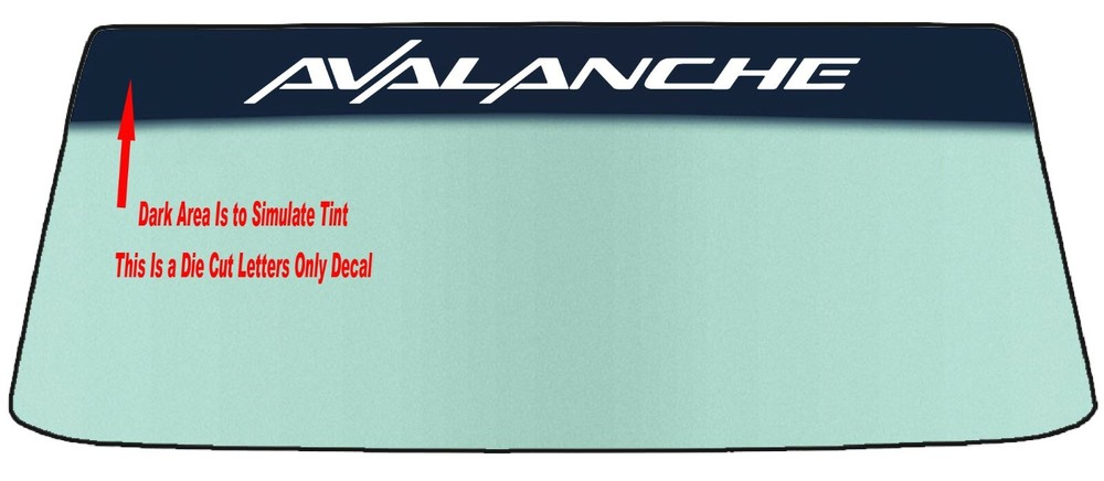 FITS AN AVALANCHE WINDSHIELD BANNER DIE CUT VINYL DECAL WITH APPLICATION TOOL