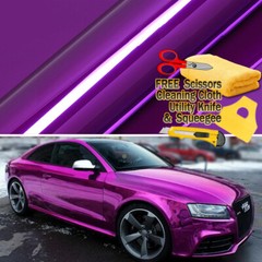 360″ x 60″ Purple Chrome Mirror Vinyl Film Wrap Sticker Stretchable 30ft x 5ft