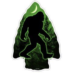 REFLECTIVE Bigfoot “Arrowhead” Green Sticker CL1012-REF