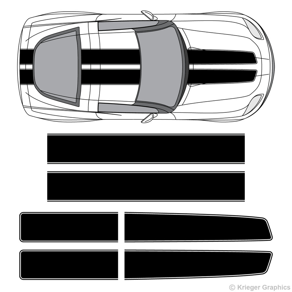 EZ Rally Racing Stripes 3M Vinyl Stripe Graphic Decals for Chevy Corvette