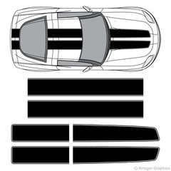 EZ Rally Racing Stripes 3M Vinyl Stripe Graphic Decals for Chevy Corvette