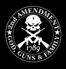Guns god family gun owners decal window sticker political 2nd 1789 USA Nra