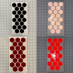 20 Reflective 1.75″ x 1.52″ ELG Hexagons (10 Different Colors) Sticker Decal