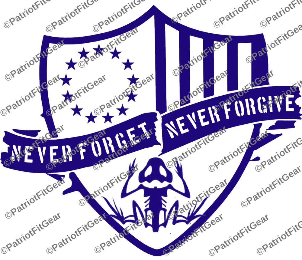 Bone Frog,Never Forgive,Never Forget,Military,We The People,Custom Vinyl Decal