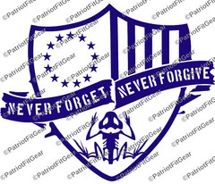 Bone Frog,Never Forgive,Never Forget,Military,We The People,Custom Vinyl Decal