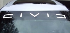 HONDA CIVIC WHITE Graphic Windshield Vinyl Decal Sticker Custom Vehicle Logo