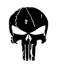 Distressed Punisher Skull Premium Vinyl Decal