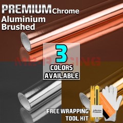 Premium Chrome Brushed Aluminum Steel Car Vinyl Wrap Sticker Decal Air Release