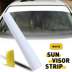 Anti-UV Windshield Sun Decal Visor Strip Film Tint Front White Window Trim Cover