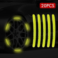 20PCS Green Car Wheel Decorative Reflective Stickers Night Safety Warning Decal