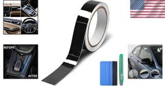 Automotive Grade Self-Adhesive Gloss Black Vinyl Wrap, 1in x 30ft for Car & Bike