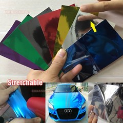 8cm x 12cm Test Sample – Imported Car Glossy Chrome Mirror Vinyl Wrap Sticker CF