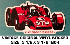 STP THE RACERS EDGE VINTAGE ORIGINAL VINYL DECAL STICKER-DRAG-NASCAR RACING-SCCA