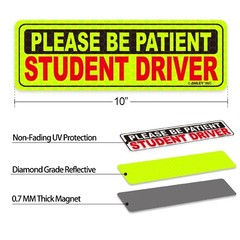 6 Pcs Student Driver Magnet Car Signs Please Be Patient Car Bumper Sticker Decal