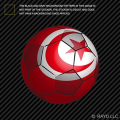 Tunisia Soccer Ball Sticker Self Adhesive Premium Vinyl Tunisian Flag Football