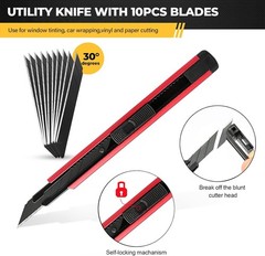 Professional Vehicle Vinyl Wrap Tool Kit with Squeegees & Utility Knife – Red
