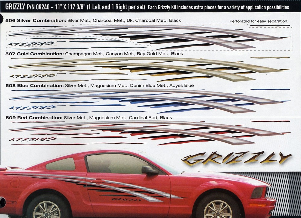 Automotive decorative customizing graphic kit DISCOUNTED “GRIZZLY”