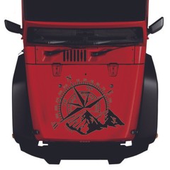 Compass Mountain Vinyl Decals For Car Camper Van Caravan Sticker Graphic Decor