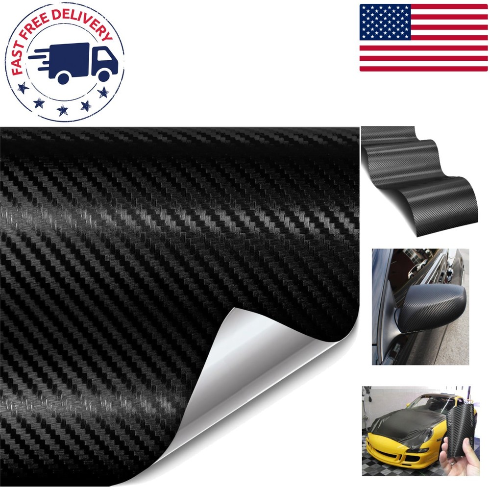 XPO Black Carbon Fiber Car Wrap Vinyl Roll 2ft x 5ft – Air Release Technology
