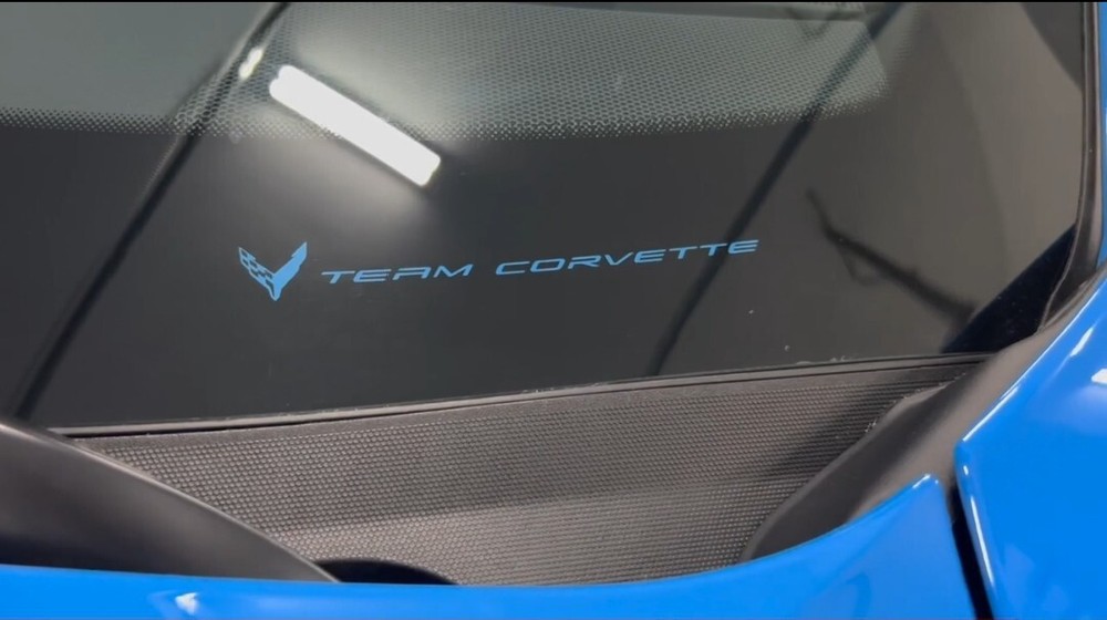 C8 Corvette RAPID BLUE ‘TEAM CORVETTE’ PLAIN BLANK VINYL INSERT! 2IN X 7IN